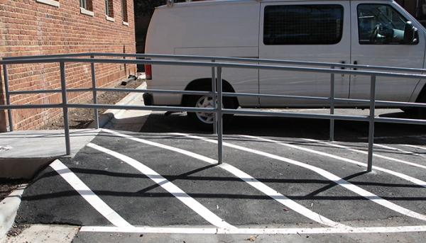 Striping of ADA Handicap Asphalt Ramp Thompson Theatre NC State Campus Raleigh, NC